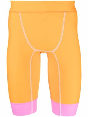 Jacquemus two-tone stretch shorts - Orange