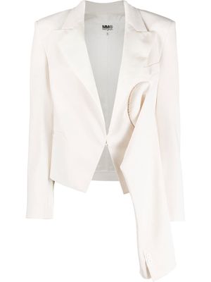 MM6 Maison Margiela draped-sleeves single-breasted blazer - Neutrals
