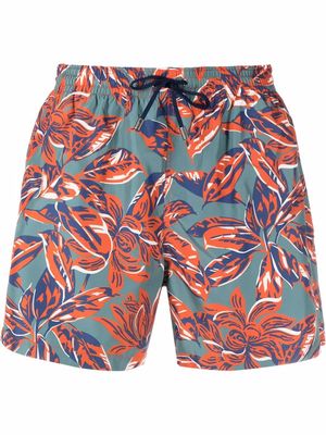 Canali foliage-print swim shorts - Black