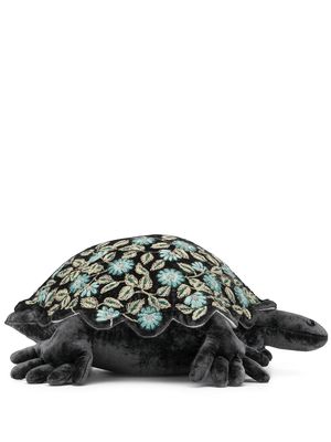 Anke Drechsel embroidered tortoise soft toy - Black