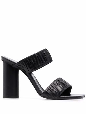 Just Cavalli ruched leather sandals - Black