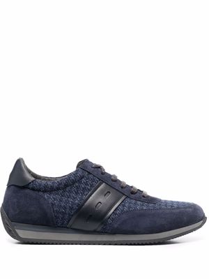 Corneliani panelled low-top sneakers - Blue