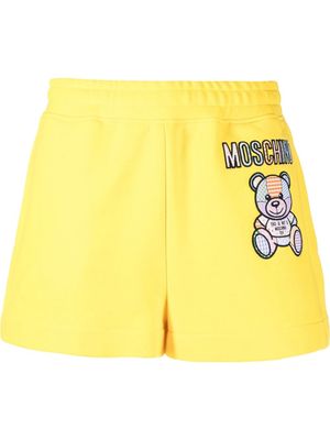 Moschino teddy bear-print track shorts - Yellow