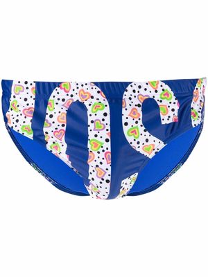 Moschino logo print swimming trunks - Blue