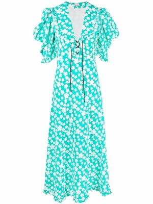 Miu Miu floral-print silk maxi dress - Green