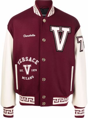 Versace retro-style varsity jacket - Red