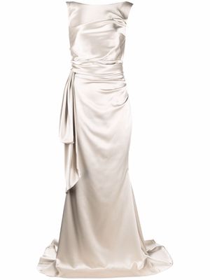 Talbot Runhof ruched-effect evening gown - Grey