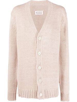 Maison Margiela distressed knitted cardigan - Neutrals