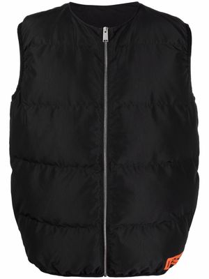 Heron Preston logo-tape padded gilet - Black