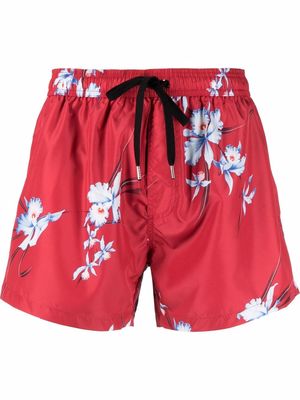 Nº21 floral-print swim shorts - Red