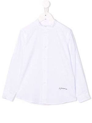 Paolo Pecora Kids logo-print button-up shirt - White