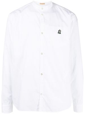 UNDERCOVER patch detail ruched shirt - White