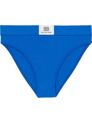 Balenciaga logo-patch cotton briefs - Blue