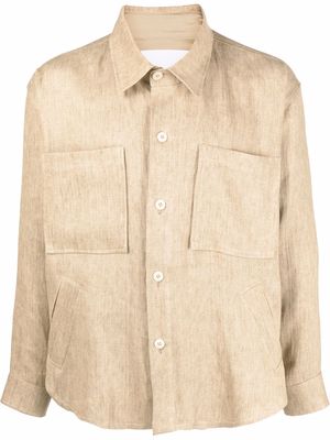Costumein chest patch-pocket shirt jacket - Neutrals