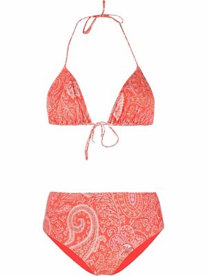 ETRO paisley-print halterneck bikini - Orange