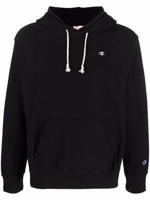 Champion embroidered logo cotton-blend hoodie - Black