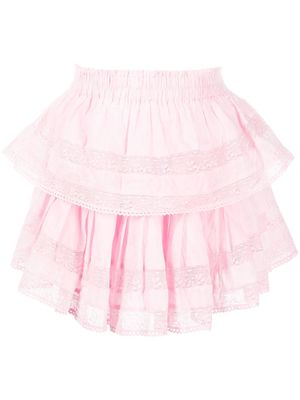 LoveShackFancy ruffle mini skirt - Pink