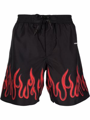 Vision Of Super flame-print swim shorts - Black
