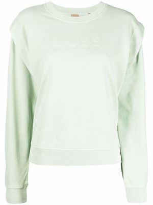 BOSS embossed logo layered sweatshirt - Green