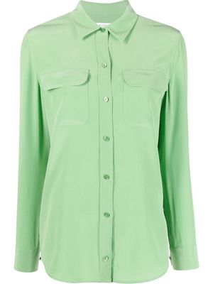 Equipment button-up silk shirt - Green