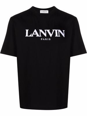 LANVIN logo-embroidered cotton T-shirt - Black