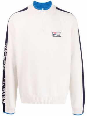 Fila logo-patch half-zip jumper - White