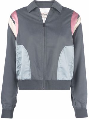 Zadig&Voltaire slogan-embroidered track jacket - Grey