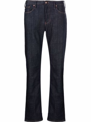Emporio Armani cotton-blend straight-leg jeans - Blue