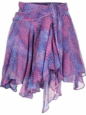 Isabel Marant Atoria ruffled silk miniskirt - Purple