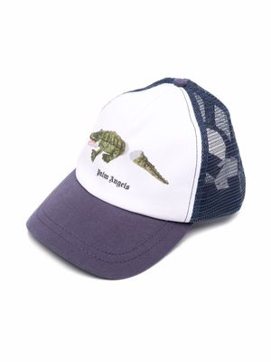 Palm Angels Kids crocodile-print cap - Blue