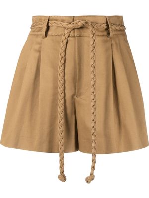 RED Valentino rope belted mini shorts - Brown