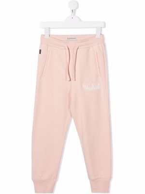 Woolrich Kids embroidered-logo track pants - Pink