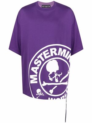 Mastermind World skull and bones logo print T-shirt - Purple