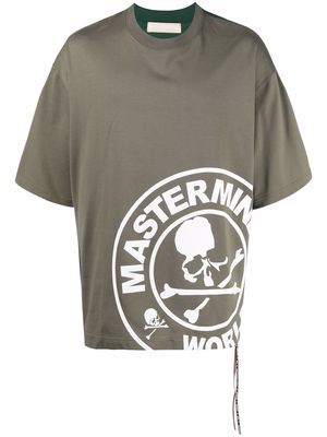 Mastermind World skull and bones logo T-shirt - Brown