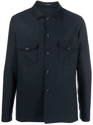 Tagliatore button-down fitted jacket - Blue