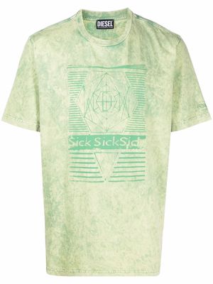Diesel graphic-print cotton T-shirt - Green