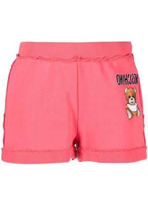 Moschino logo-embroidered jersey shorts - Pink