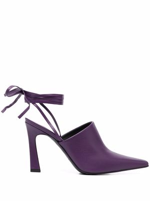 Just Cavalli calf leather lace-up pumps - Purple