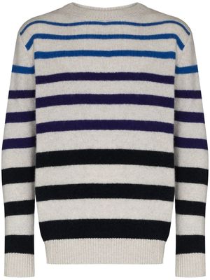 The Elder Statesman stripe knit cashmere jumper - Neutrals