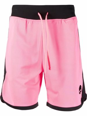 Hydrogen logo-print piqué-jersey shorts - Pink