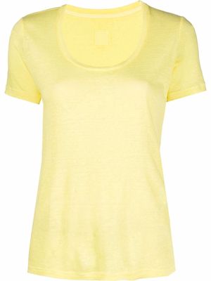 120% Lino short-sleeve linen T-shirt - Yellow