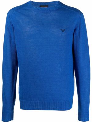 Emporio Armani embroidered-logo sweatshirt - Blue