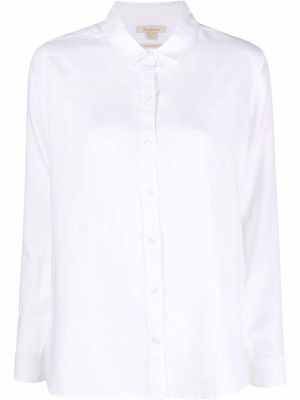Barbour Marine fine stripe-print linen shirt - White
