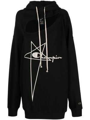 Rick Owens x Champion drawstring hoodie - Black