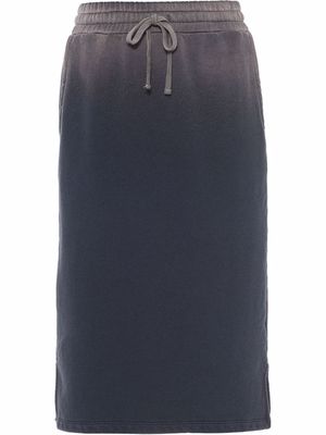 Miu Miu garment-dyed cotton fleece skirt - Blue