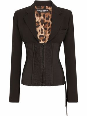 Dolce & Gabbana tie-detail bodice-panel blazer - Black