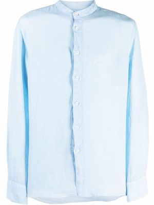 120% Lino long-sleeve linen shirt - Blue
