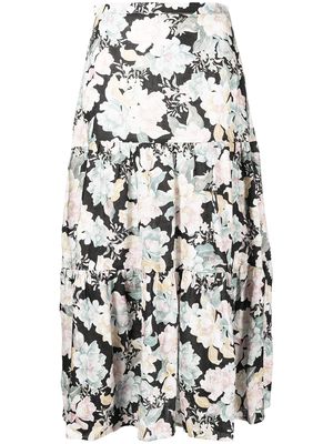 We Are Kindred Juno floral-print tiered skirt - Green
