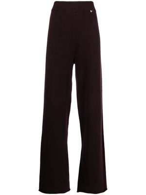 extreme cashmere wide leg knitted trousers - Purple