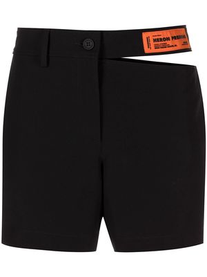 Heron Preston logo-patch cut-out shorts - Black